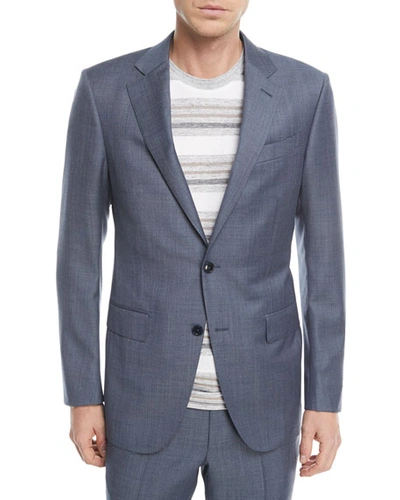 Ermenegildo Zegna Melange Wool Two-piece Suit In Blue