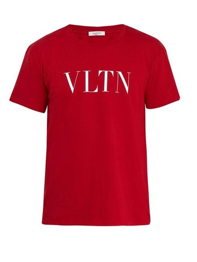 Valentino Logo-print Cotton-jersey T-shirt In Red