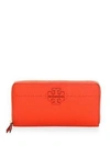 Tory Burch Mcgraw Zip Leather Continental Wallet In Poppy Red