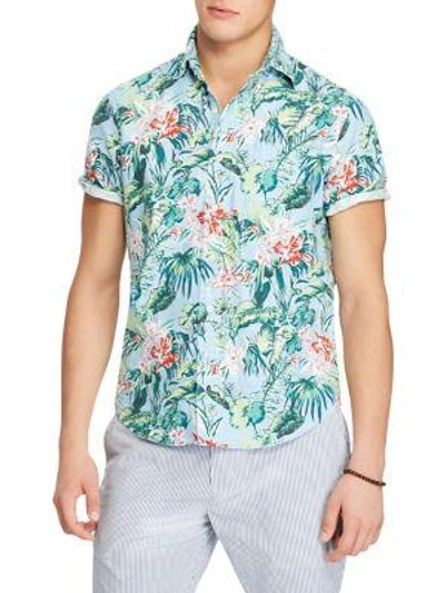 Polo Ralph Lauren Tropical Print Classic Fit Sport Shirt In 2718 Palm Floral