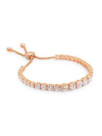 Adriana Orsini Cz Essentials Adjustable Bracelet In Rose Gold