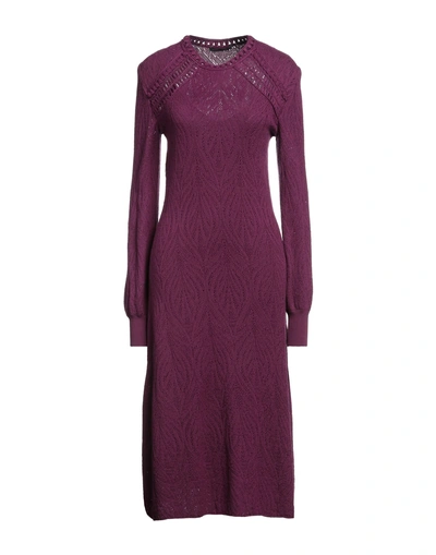 Alberta Ferretti Midi Dresses In Deep Purple