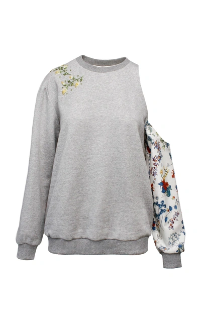 Anouki Multicolor Flower Print Sweatshirt In Grey