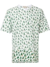 Marni White & Green Cotton T-shirt With Windsurf Print
