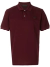 Prada Contrast-collar Cotton-blend Polo Shirt In Bordeaux