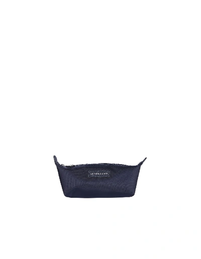 Longchamp Le Pliage Neo Navy Blue Nylon Clutch Bag at FORZIERI