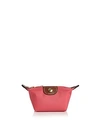Longchamp Le Pliage Coin Case In Flower Pink/gold