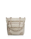 Mz Wallace Diamond Quilted Tote In Light Beige/gold