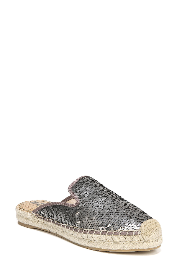 Sam Edelman Women's Kerry Sequined Espadrille Mules In Pewter Sequin ...