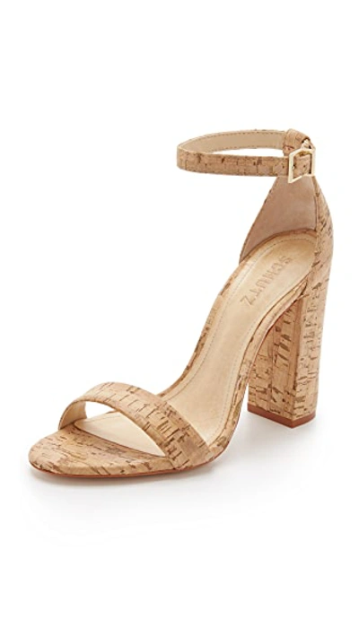 Schutz Women's Enida High Block-heel Sandals In Natural