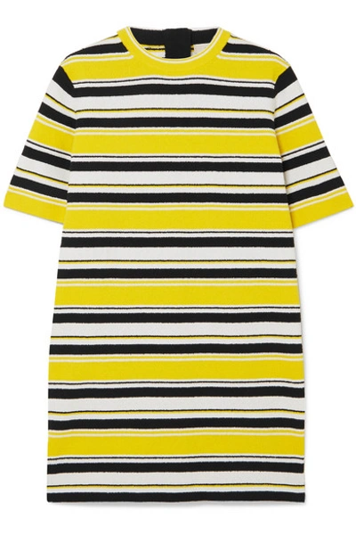 Marc Jacobs Striped Cotton-blend Terry Mini Dress In Yellow Multi