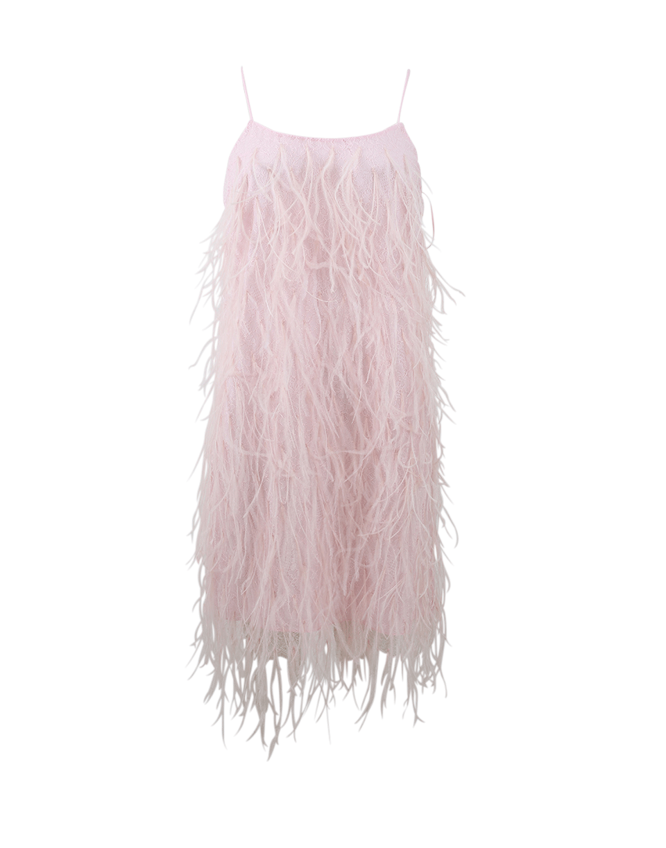 Michael Kors Ostrich Feather Mini Slip Dress In Blush | ModeSens