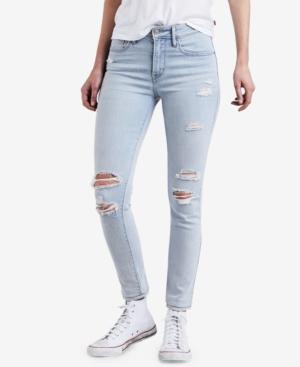 levis 721 ripped high waist skinny jeans