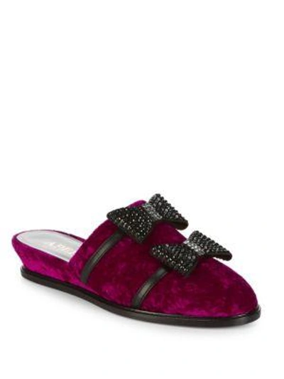 Aperlai Embellished Slides In Pink Black