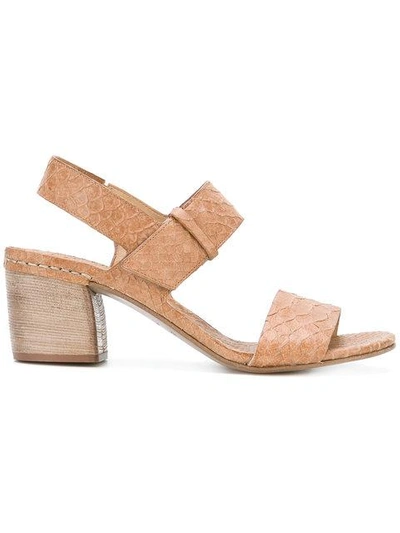 Del Carlo Embossed Strappy Sandals