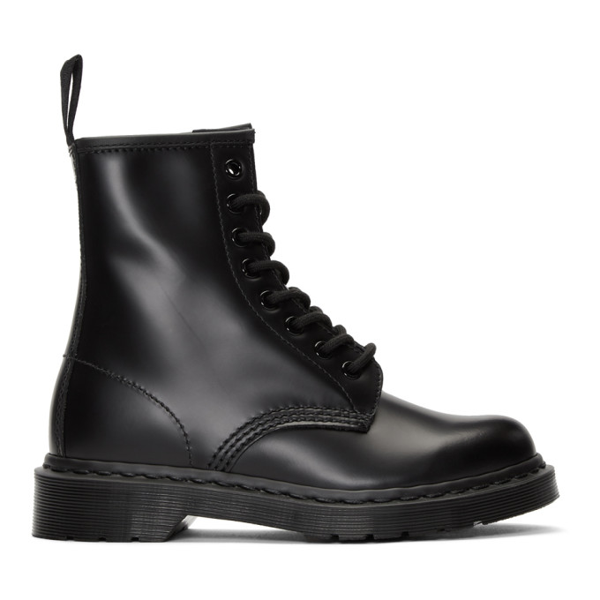 dr martens delphine brogue black leather lace up flat ankle boots