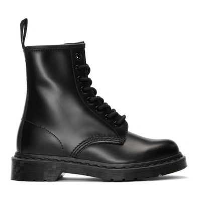 Dr. Martens Delphine Brogue Black Leather Lace Up Flat Ankle Boots - Black