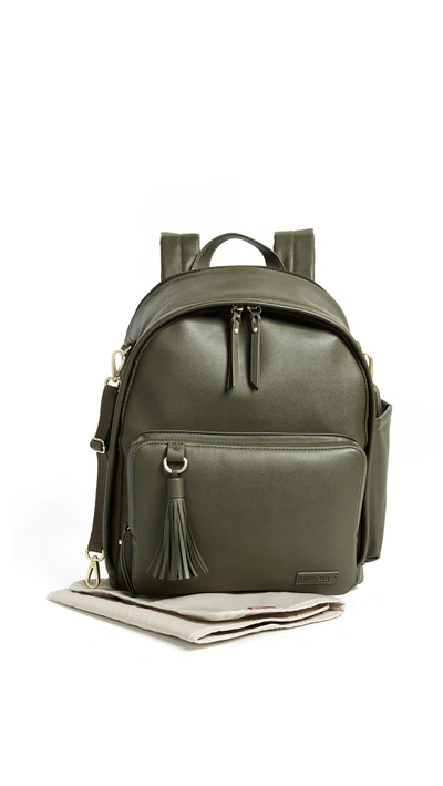 Skip Hop Greenwich Simply Chic Diaper Backpack In Olive