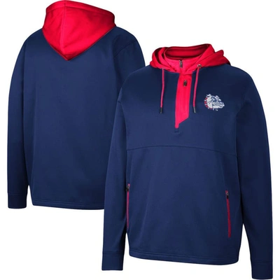 Colosseum Navy Gonzaga Bulldogs Luge 3.0 Quarter-zip Hoodie