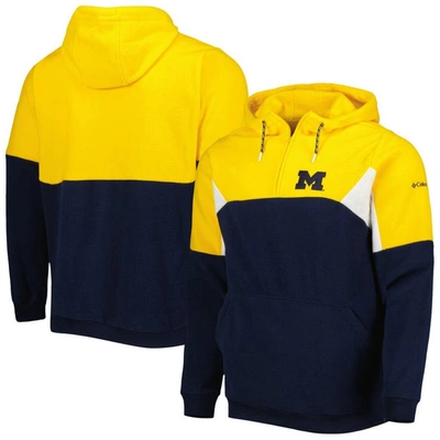 Columbia Navy Michigan Wolverines Lodge Quarter-zip Pullover Hoodie