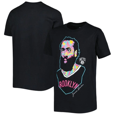 Outerstuff Kids' Youth James Harden Black Brooklyn Nets Artist Series Player T-shirt