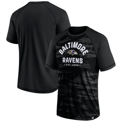 Fanatics Branded Baltimore Ravens Blackout Hail Mary Raglan T-shirt