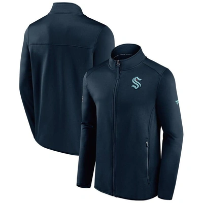 Fanatics Branded Deep Sea Blue Seattle Kraken Authentic Pro Rink Fleece Full-zip Jacket