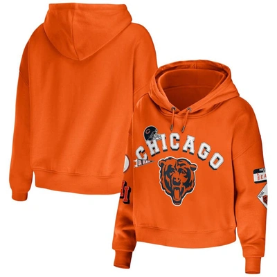 Wear By Erin Andrews Orange Chicago Bears Plus Size Modest Cropped Pullover Hoodie