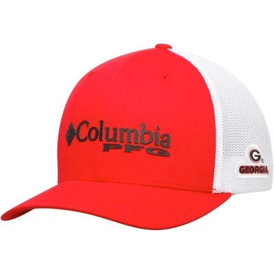 Columbia Red Georgia Bulldogs Collegiate Pfg Flex Hat In Red,white