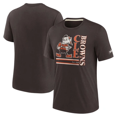 Nike Brown Cleveland Browns Wordmark Logo Tri-blend T-shirt