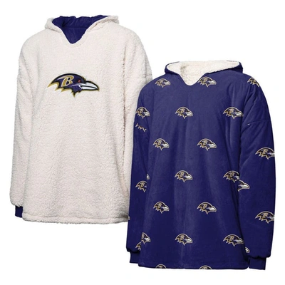 Foco Baltimore Ravens Repeat Print Reversible Hoodeez In Purple,white