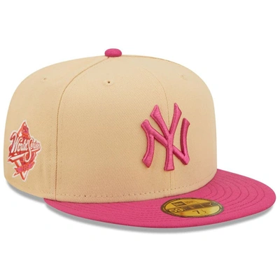 New Era Men's  Orange, Pink New York Yankees 1999 World Series Mango Passion 59fifty Fitted Hat In Orange,pink