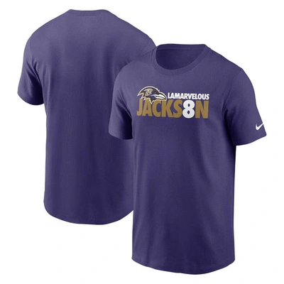 Nike Lamar Jackson Purple Baltimore Ravens Player Graphic T-shirt