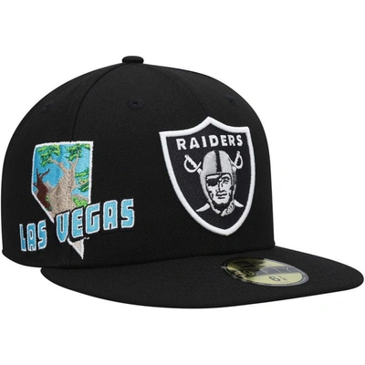 New Era Black Las Vegas Raiders Stateview 59fifty Snapback Hat