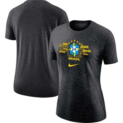 Nike Black Brazil National Team Varsity Space-dye T-shirt