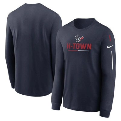 Nike Navy Houston Texans Team Slogan Long Sleeve T-shirt