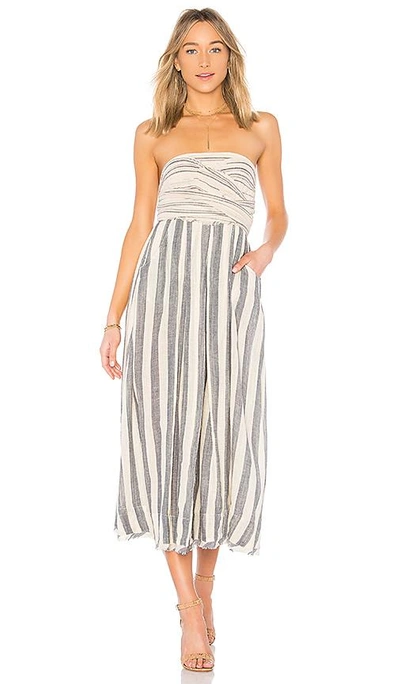 Free People Stripe Me Up Strapless Midi Dress In Blue Combo | ModeSens