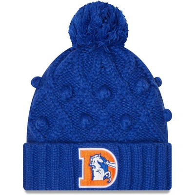 New Era Royal Denver Broncos Toasty Cuffed Knit Hat With Pom