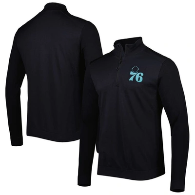 Levelwear Black Philadelphia 76ers Nano Engineered Knit Fabric Quarter-zip Jacket