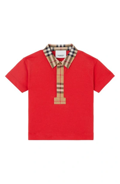 Burberry Kids' Cotton Polo Shirt In Red