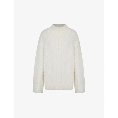 Aligne Geon Oversized Recycled Polyester-blend Knitted Jumper In Ivory