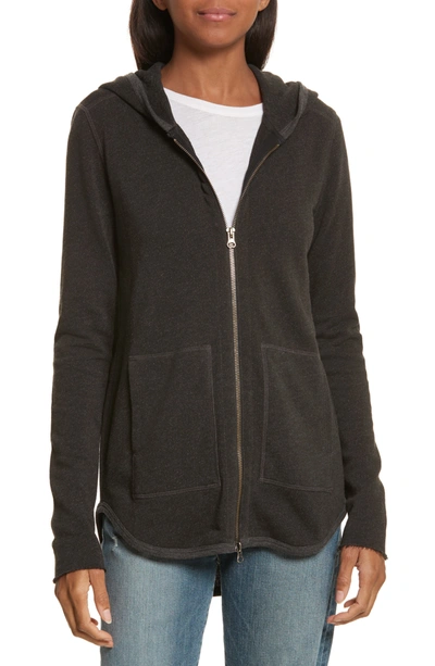 Atm Anthony Thomas Melillo French Cotton-blend Terry Hooded Top In Heather Charcoal