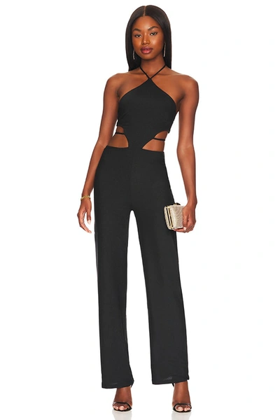 Superdown Kelsie Halter Jumpsuit In Black