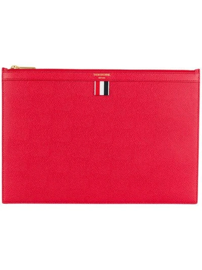 Thom Browne Zipped Document Holder In Red