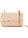 Bottega Veneta Mink Intrecciato Nappa Baby Olimpia Bag In Neutrals