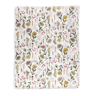 Deny Designs Avenie Spring Garden Collection Iv Throw Blanket In White
