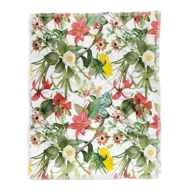 Deny Designs Ali Gulec Summer Flower Garden Throw Blanket In White