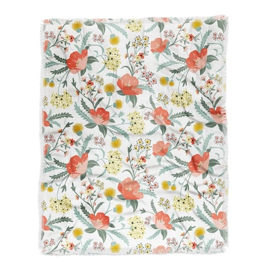 Deny Designs Heather Dutton Poppy Meadow White Throw Blanket