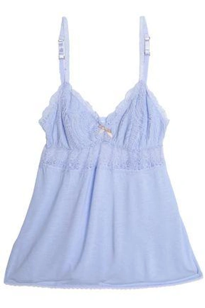 Eberjey Lace-trimmed Jersey Camisole In Light Blue