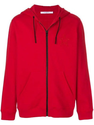 Givenchy Oversized Zip Hoodie In Red